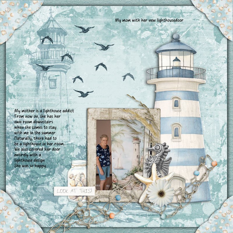 Mom and her lighthouse door