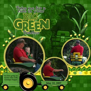 Take me for a ride in your Big Green Tractor