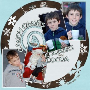candy canes, cookies and cocoa