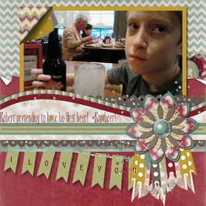 My digiscrapping layouts for August 2013