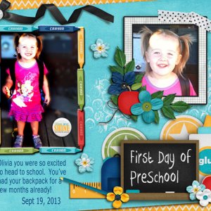 First Day Of PreSchool - Olivia