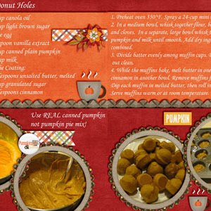 Pumpkin Donut Holes (Recipe) 2 page layout