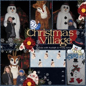 Christmas Village Pictures with Rudolph + Frosty