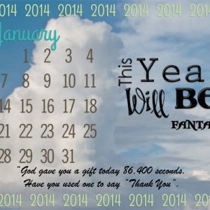 January Calendar with quote