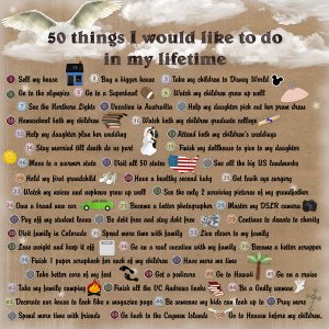 50 things I would like to do in my lifetime