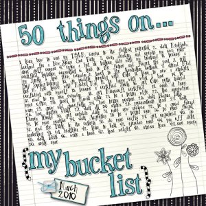 50 Things on my bucket list
