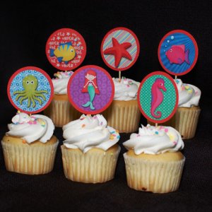 mermaid cupcake toppers