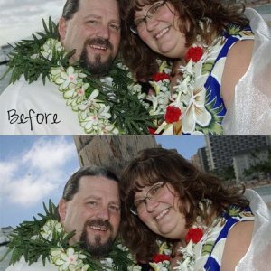 before and after blue skies