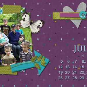 desktop calendar July