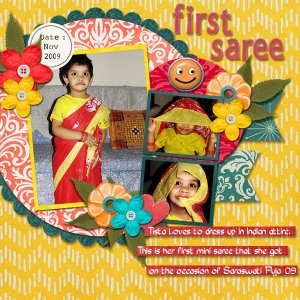 First Saree, September 2015 Challenge