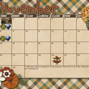 November Sum Up Calendar