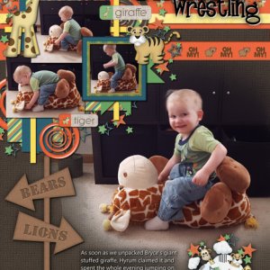 Giraffe Wrestling