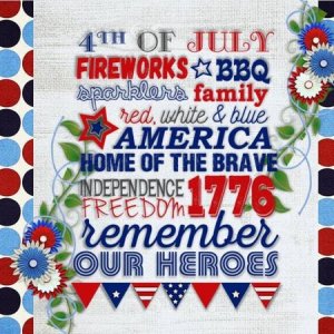 American Celebration - July 2016 Word Art Challenge