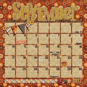 September 2017 Calendar - 2