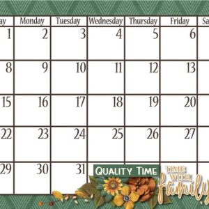 October Calendar Template Bottom