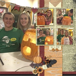 Cayden and Ryanne Pumpkin Carving