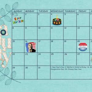 January Sum Up Calendar