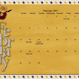 2017 February Calendar
