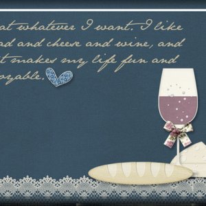 bread, cheese, wine
