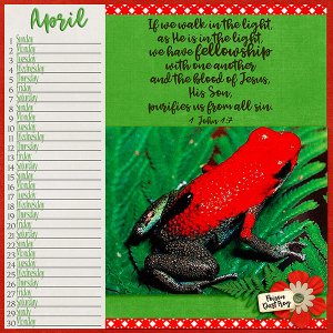 April 2018 Calendar page