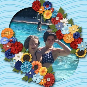 sisters fun in the pool