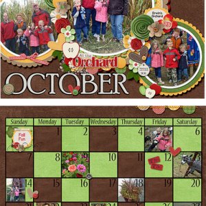 October 2018 Calendar with Trip to the Orchard