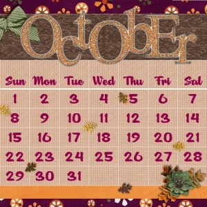 October Calendar - October 2017 Connie Prince Challenge