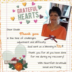 Thank you card for a rehab caregiver