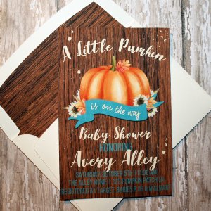 hybrid baby shower card with matching envelope