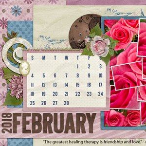 Feb. desktop calendar