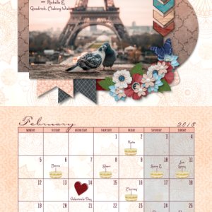 February 2018 A4 Calendar