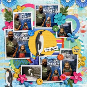 stoney and her daddy with the penguins