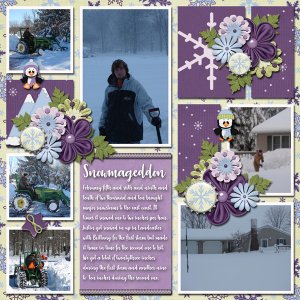 February Font Challange. I used Heather Z Scraps Eskimo Kisses kit and Tinc
