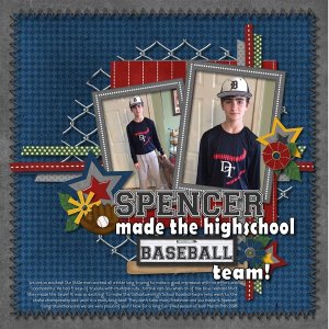 Spencer made the highschool baseball team!