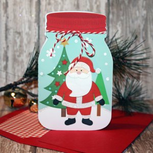 Santa Ball Jar Card