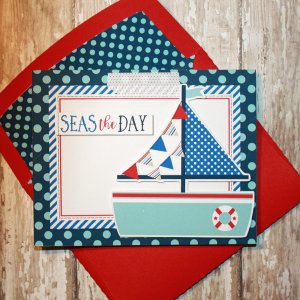 Seas the day card with matching envie