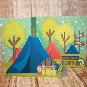 Happy Birthday Camping card
