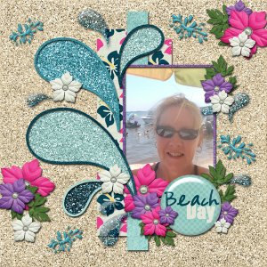 Template Challange#2 July -The supplied template + Girls at the Beach b