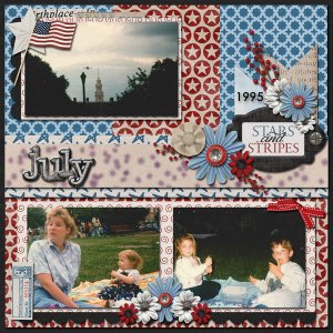 Brushes July Challange. Used kit Stars and Stripes by Word Art World + 
