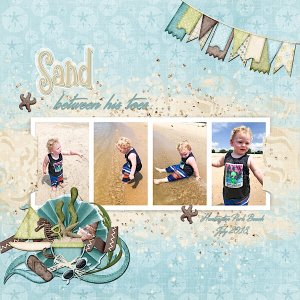 Sand between his toes