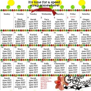 June Spped Scrap Schedule