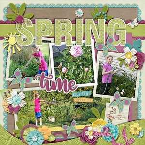 Watering Flowers in the Spring Time