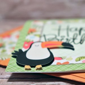 Happy Birthday card with matching envie Details