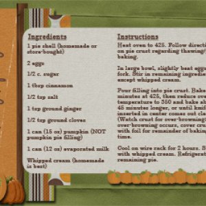 Pumpkin Pie Recipe