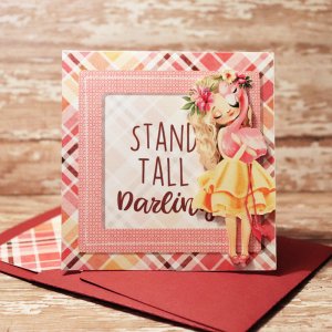 Stand Tall Darling card with matching envie