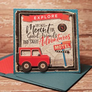 Adventure card with matching envie