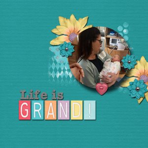Word Art Challenge May-I used MagsGraphics THe Grands Kit and a Template fr