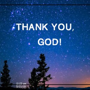 Thank you, God!