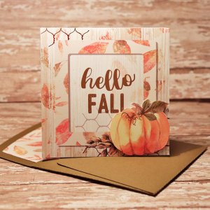 3d Hello Fall Card with matching envie