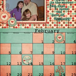 February Calendar Page